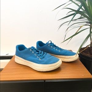Blue canvas trainers